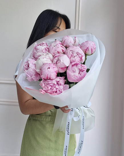 Bouquet of 11 peonies SARAH BERNARD flowers delivered to Almaty