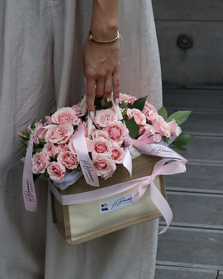 Bouquet of Stylish Pinky handbag flowers delivered to Almaty