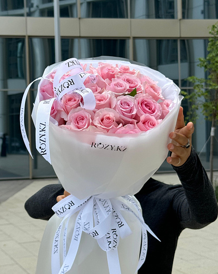 Bouquet of Bouquet of 25 pink roses flowers delivered to Astana