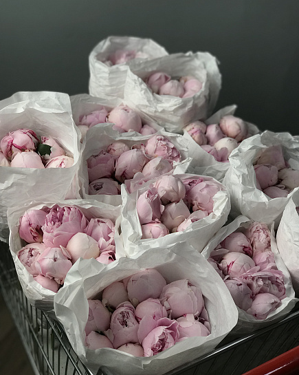 Bouquet of Peonies 1 pack wholesale 10 pcs flowers delivered to Astana