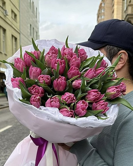 Bouquet of Amazing Bouquet of 35 Peony Tulips flowers delivered to Almaty