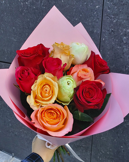Bouquet of Mix of roses flowers delivered to Aralsk