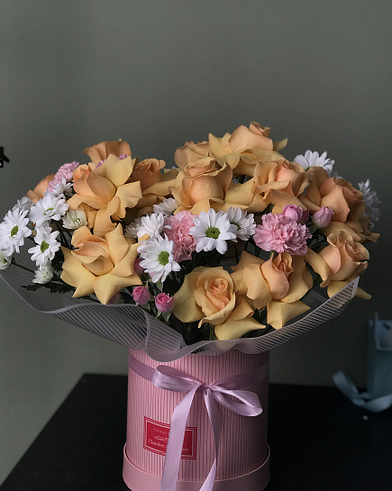 Bouquet of Lush arrangement of roses and exotic flowers delivered to Astana