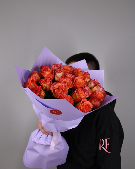 Bouquet of gorgeous bouquet of 25 roses flowers delivered to Uralsk