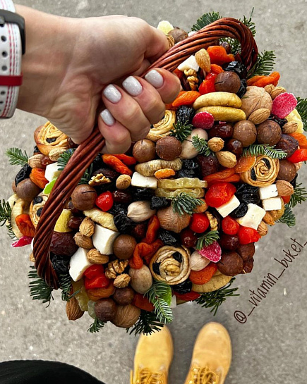 Bouquet of Dried fruit basket flowers delivered to Astana