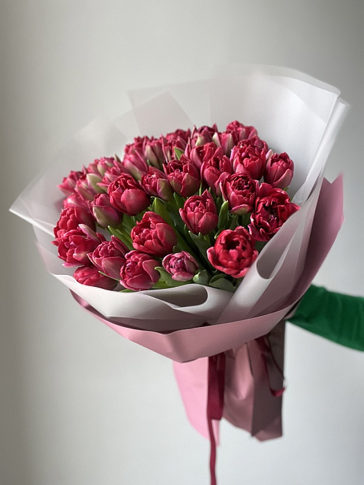 Пионовидные тюльпаны (красные) 35 шт