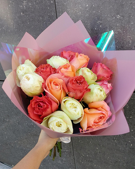 Bouquet of Mix of roses flowers delivered to Pavlodar