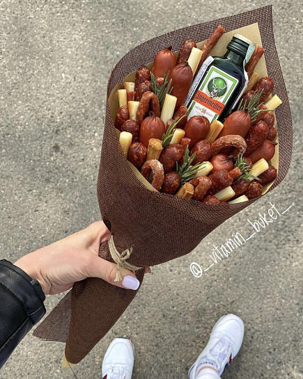 Bouquet of Men's bouquet “Jägermeister” flowers delivered to Astana