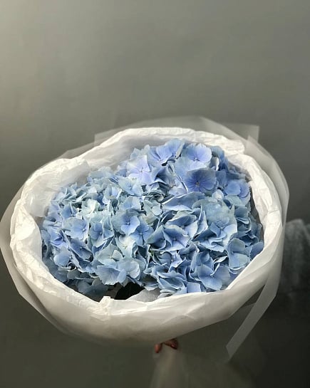 Моно из синих гортензий  с доставкой по Астане