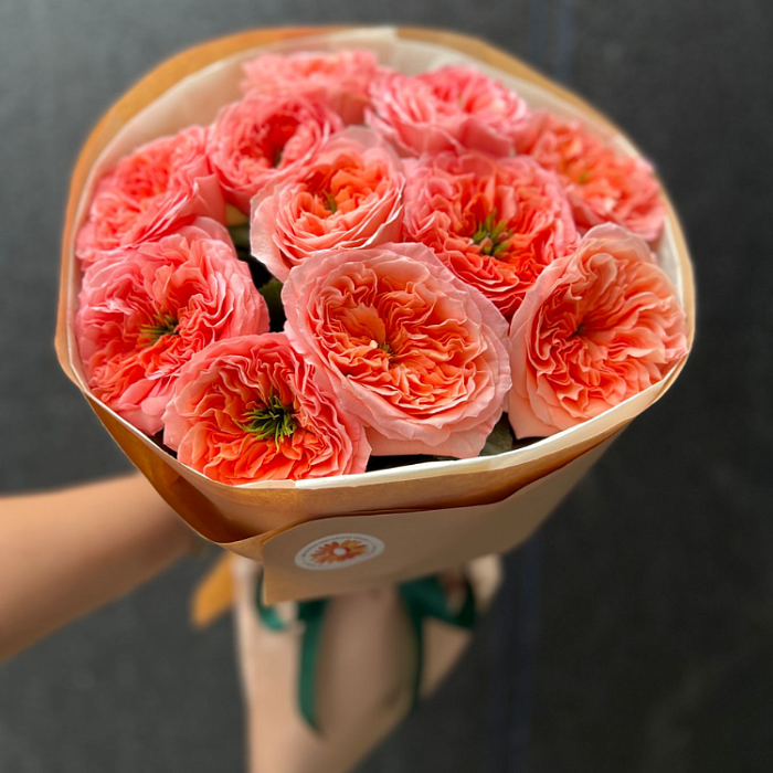 Bouquet of 11 peony roses in Almaty