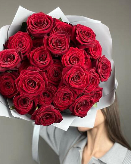 Bouquet of Bouquet of 25 red roses flowers delivered to Uralsk