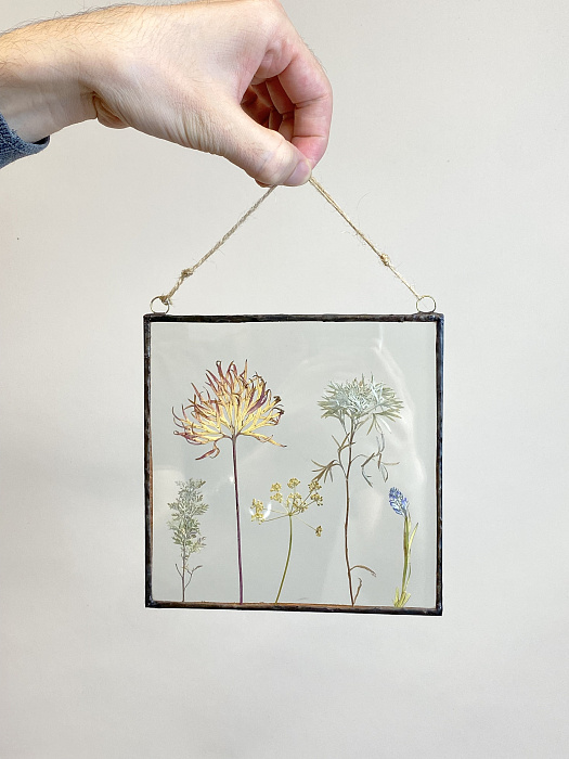 Panel of dried wild flowers August