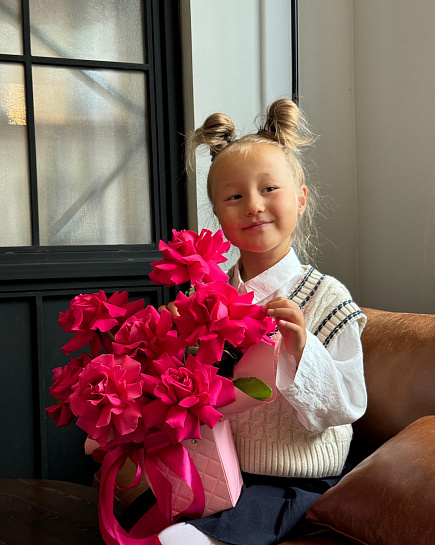 Bouquet of Composition with French roses flowers delivered to Astana