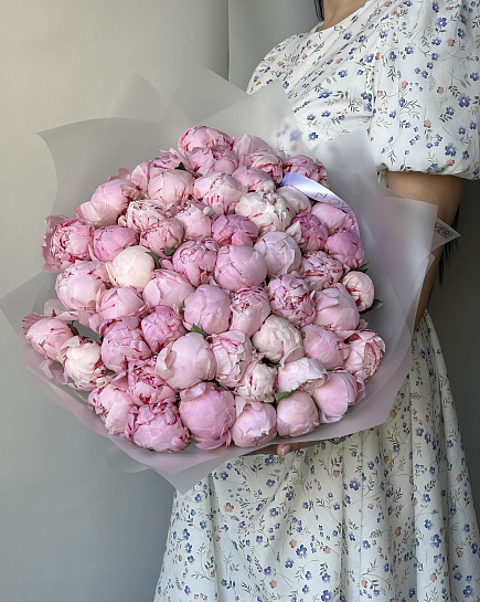 Bouquet of 51 Peony Sarah Bernard flowers delivered to Astana