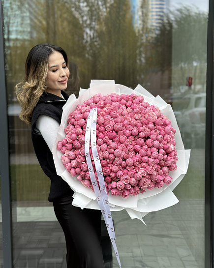 Bouquet of Mega bouquet of spray peony roses flowers delivered to Astana