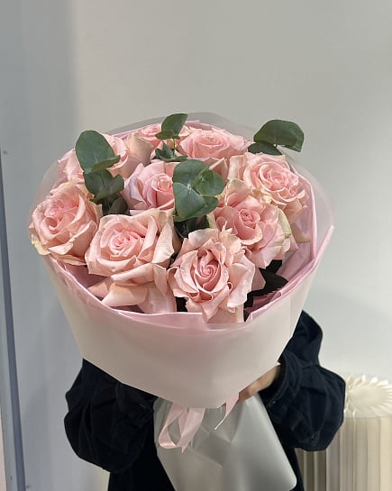 Розовое очарование с пионовидными розами with delivery to Astana