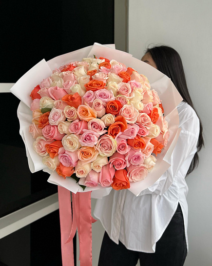 Bouquet of Bouquet of 101 roses flowers delivered to Astana