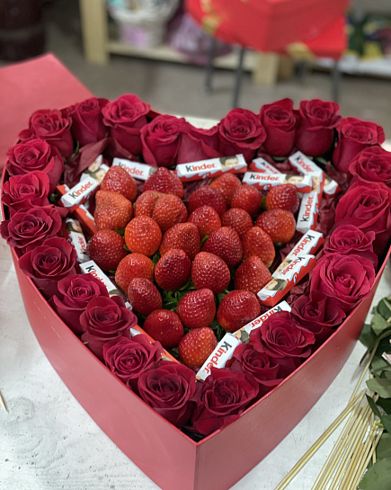 Bouquet of fiery heart flowers delivered to Astana