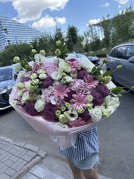Розово-фиолетовый микс с гортензией