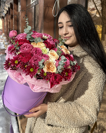Bouquet of Box mix flowers delivered to Karaganda