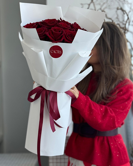 Моно букет из красных роз RED (13 шт) с доставкой по Астане