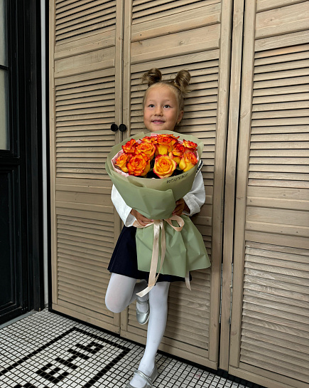 Bouquet of 11 orange roses with delivery to Astana