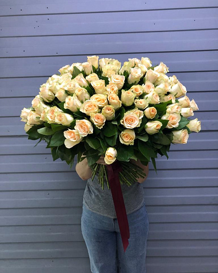 Bouquet of 101 rose flowers delivered to Almaty