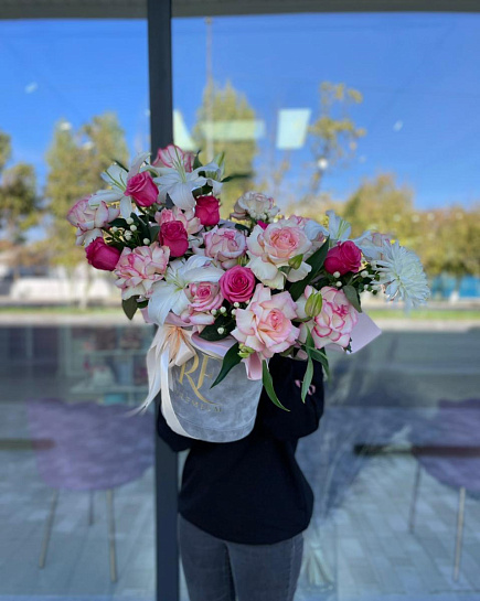 Bouquet of Gorgeous composition in a premium box flowers delivered to Shymkent