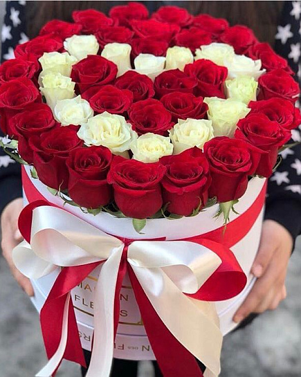 Roses 51 pcs in a box with delivery to Almaty