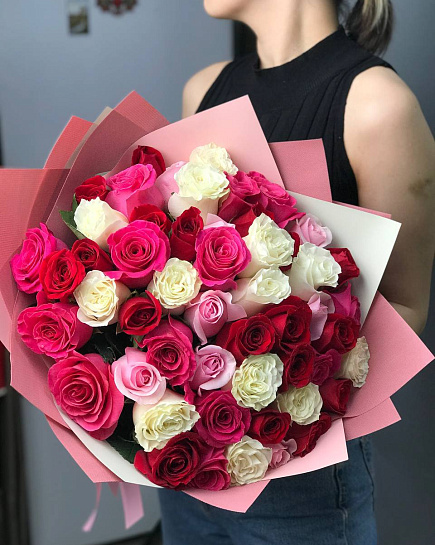 Bouquet of Bouquet of roses Mix 40-50 cm flowers delivered to Zhanatas