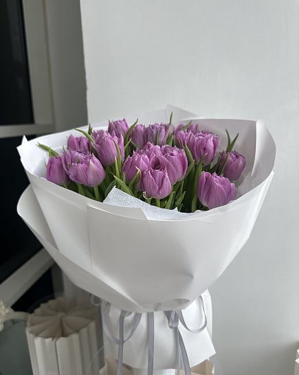Сиреневое очарование пионовидных тюльпанов с доставкой по Астане