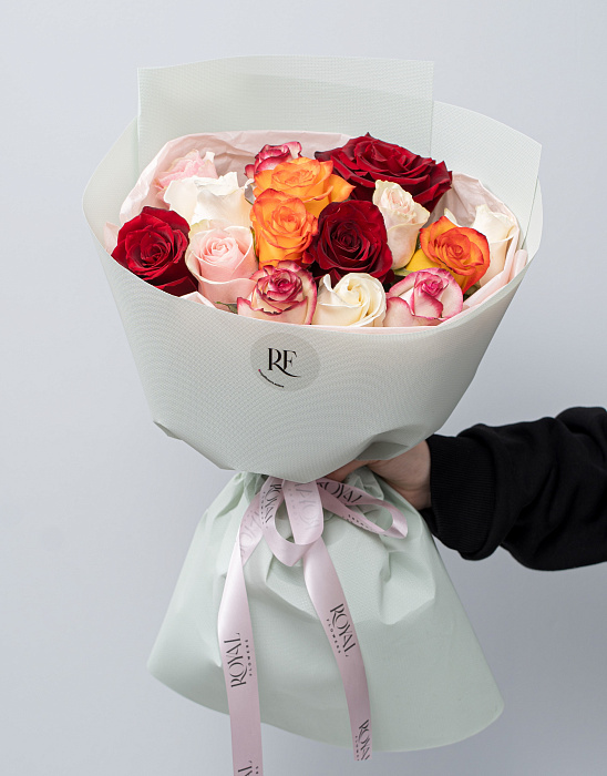 Bouquet of 15 roses mix