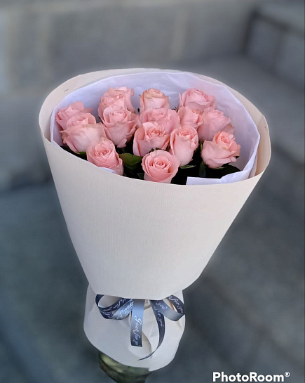 Букет "15 нежно-розовых роз" с доставкой по Алматы