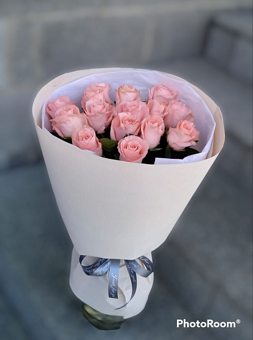 Букет "15 нежно-розовых роз"