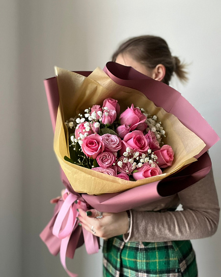 Букет «Розовые времена» с доставкой по Алматы