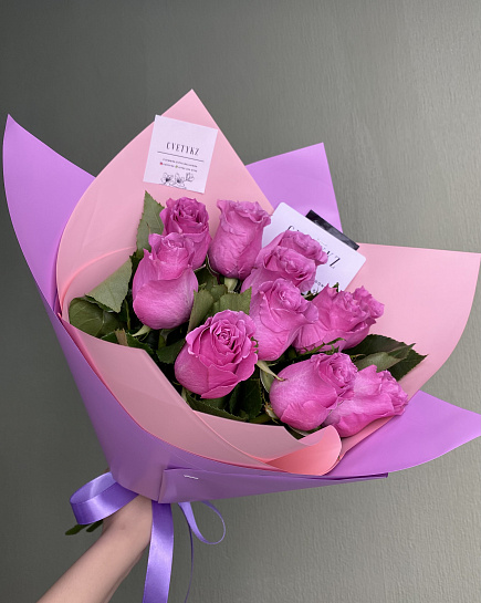 Bouquet of Bouquet of pink roses flowers delivered to Astana