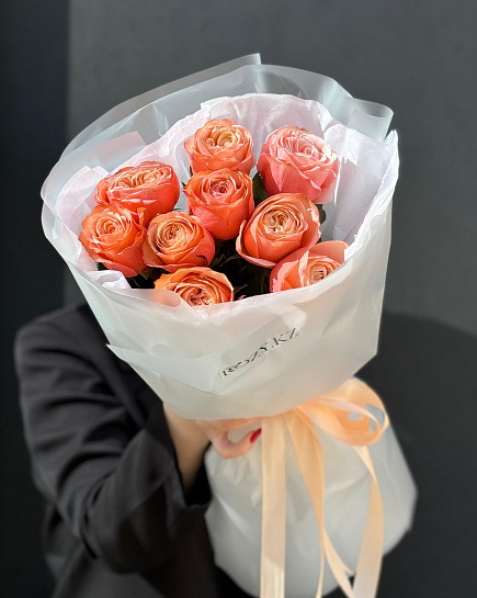 Букет из 9 шикарных роз сорта KAHALA с доставкой по Астане