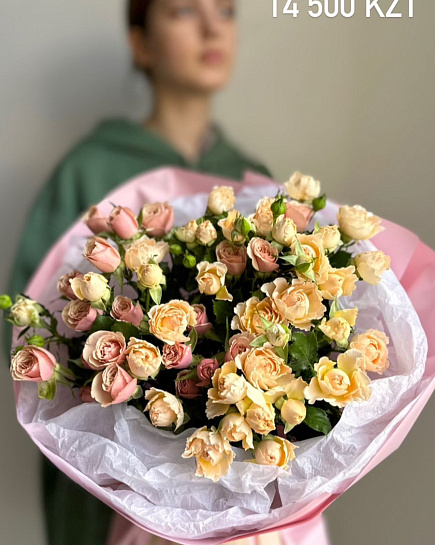 Bouquet of Bright spray roses flowers delivered to Astana