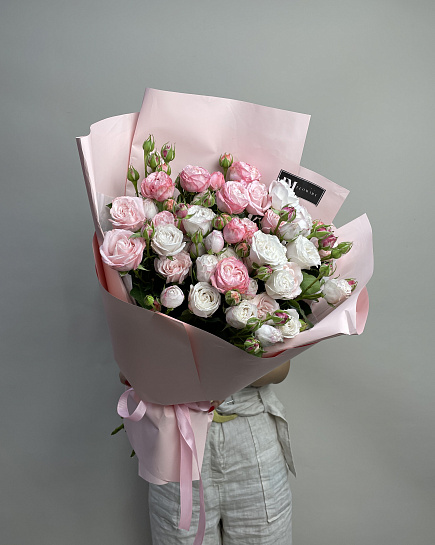 Bouquet of White roses flowers delivered to Astana