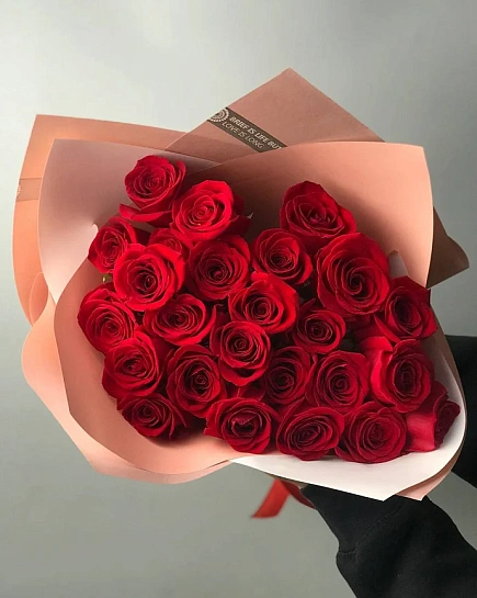 Bouquet of Mono-bouquet of red Dutch roses flowers delivered to Astana