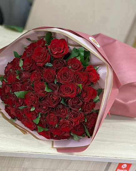 Bouquet of 51 red roses with delivery to Almaty