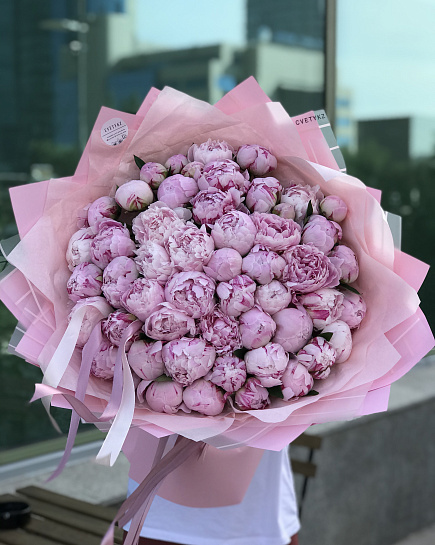 Gorgeous bouquet of 51 peonies with delivery to Astana