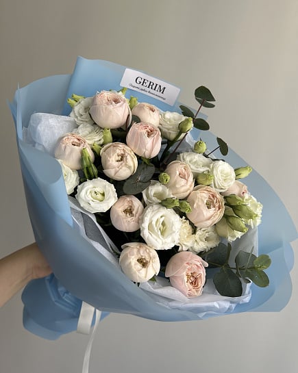 Пастельная нежность пионовидных роз с доставкой по Астане
