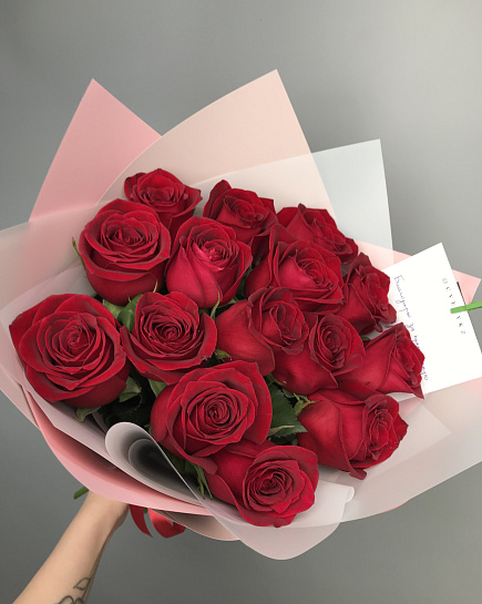 Bouquet of Red roses flowers delivered to Lisakovsk
