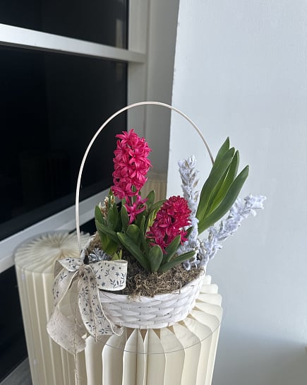 Весеннее очарование в корзине с доставкой по Астане