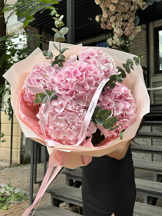 Lush bouquet of royal hydrangeas