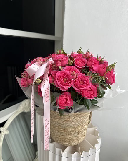 Розовое очарование в корзине с доставкой по Астане