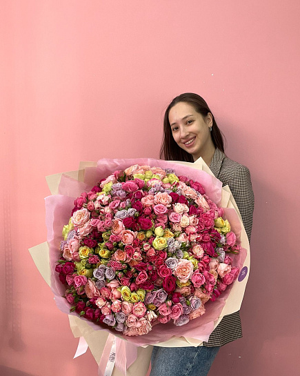 Шикарный микс из кустовых роз с доставкой по Павлодаре