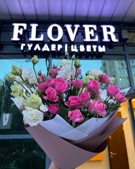 Букет: кустовая роза, эустома с доставкой по Астане