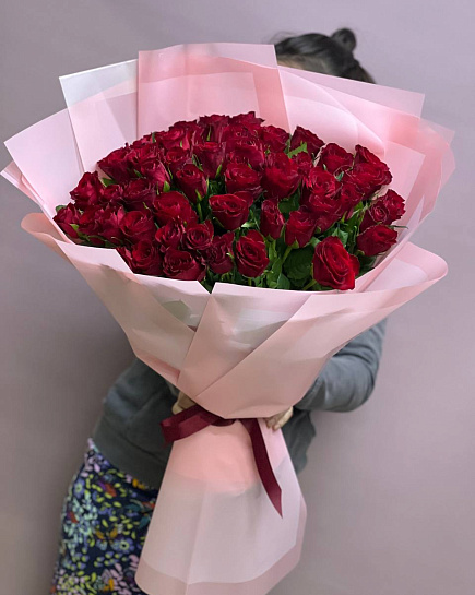 Bouquet of 51red rose flowers delivered to Almaty
